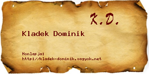 Kladek Dominik névjegykártya